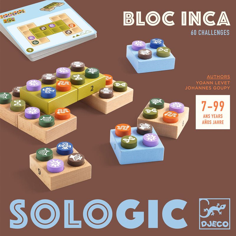 Bloc Inca Logic Game with 60 challenges - Djeco