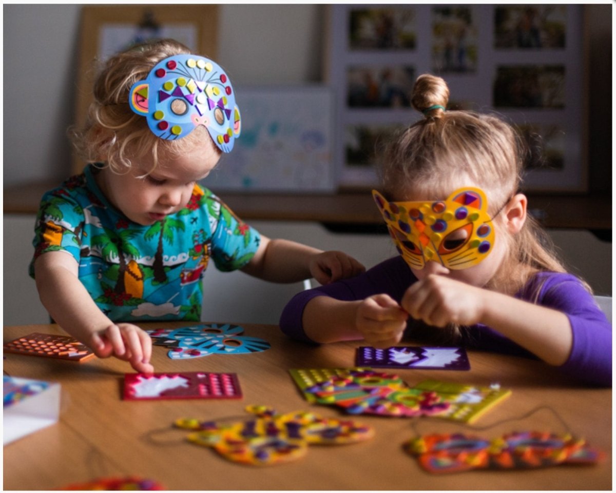 Djeco | Do It Yourself Jungle Animal Masks (Sticker Mosaics)