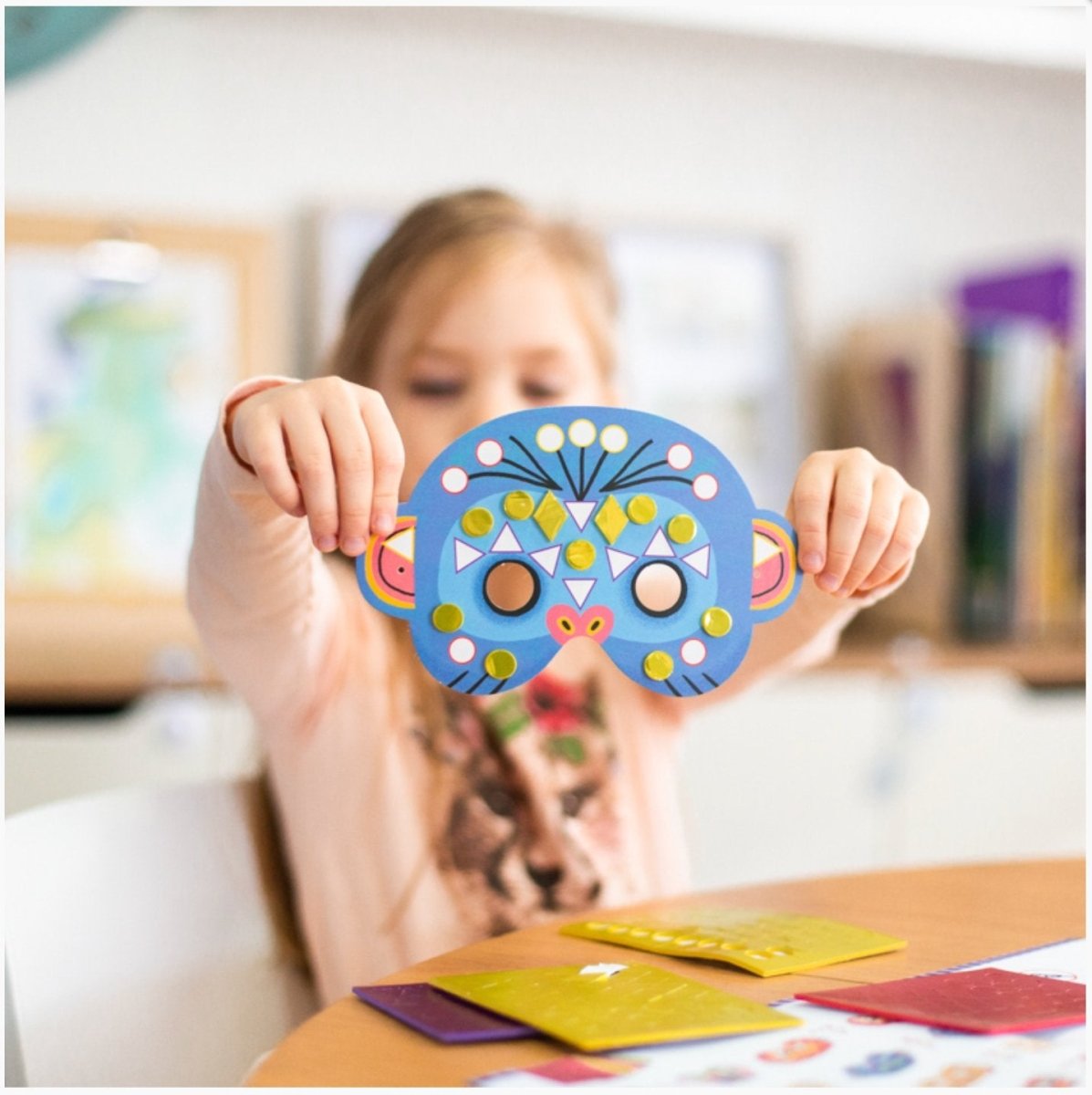Djeco | Do It Yourself Jungle Animal Masks (Sticker Mosaics)