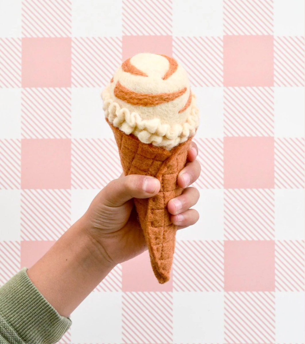 Felt Ice Cream Set - Waffle Cones and 9 Ice Cream Scoops | Tara Treasures