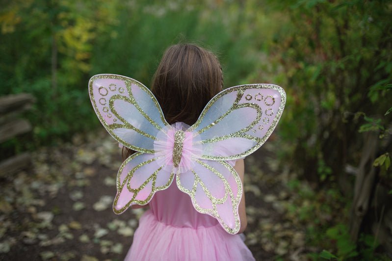 Gold Sequins Butterfly Dress & Wings - Size 5 - 7 | Great Pretenders