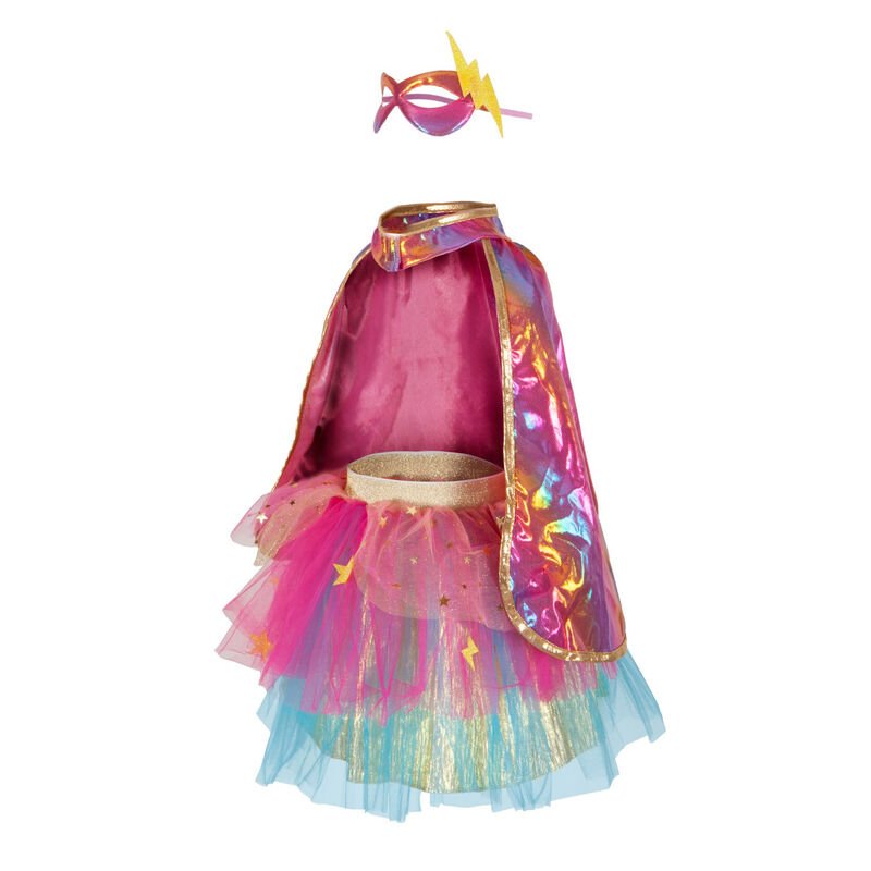 Great Pretenders - Super - duper Tutu, Cape & Mask, Pink & Gold Size 4 - 6