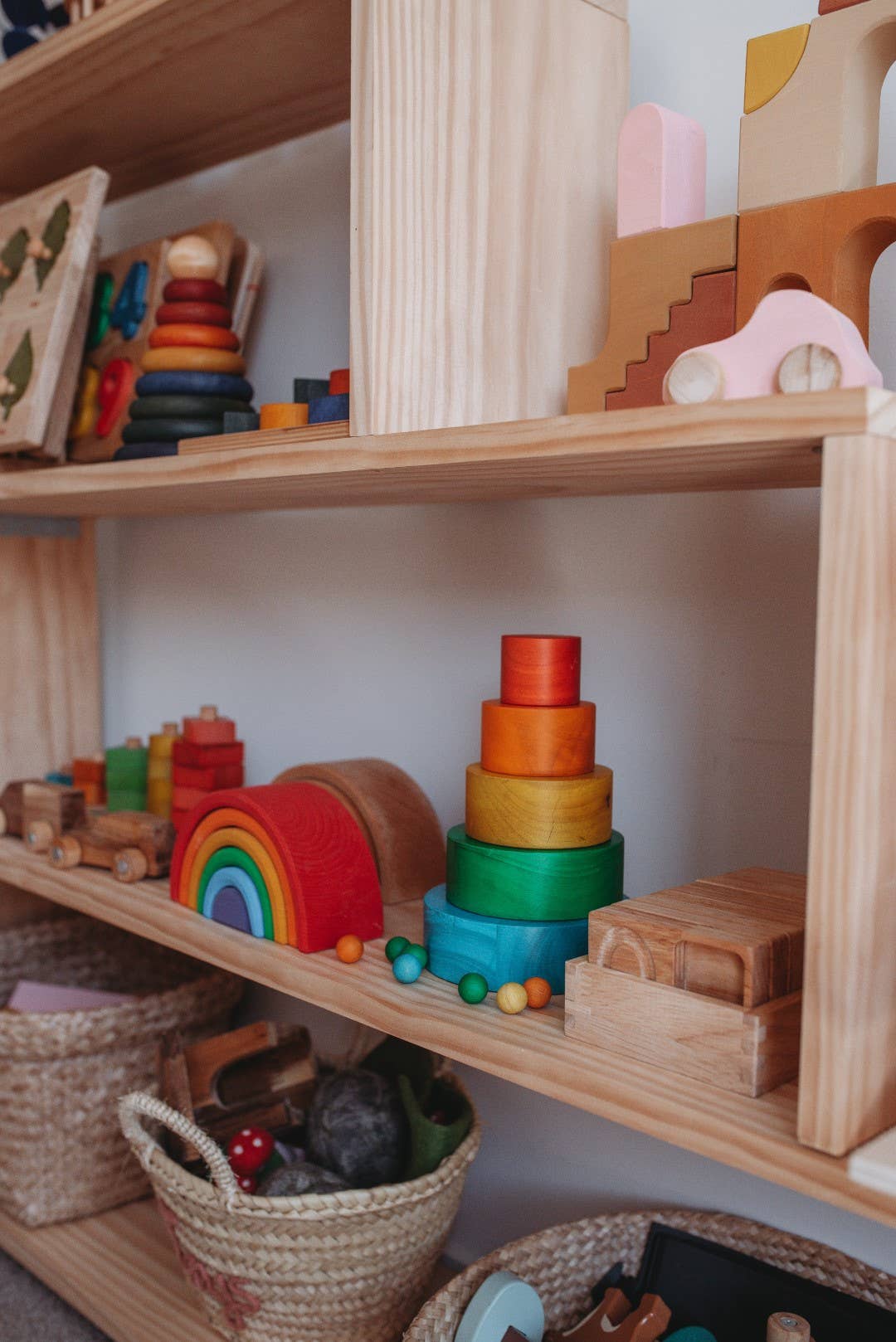 Natural Coloured Stacking Bowls | Q Toys