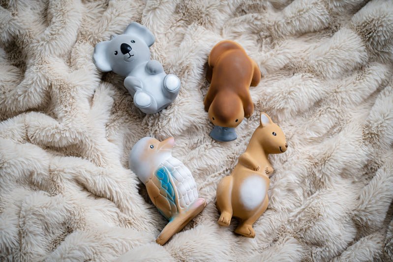 Natural Rubber Teething Toy - Set of 4 Aussie Animals | TIkiri