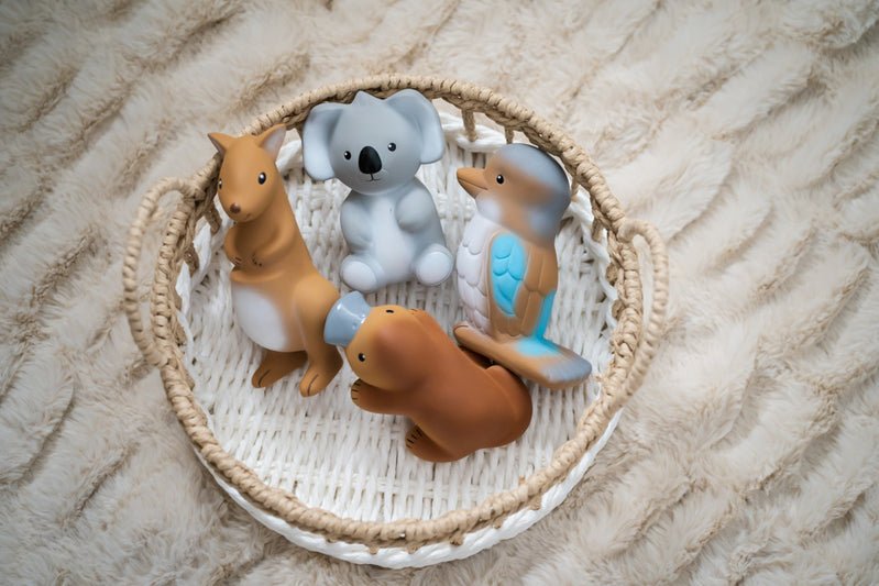 Natural Rubber Teething Toy - Set of 4 Aussie Animals | TIkiri