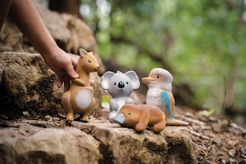 Natural Rubber Teething Toy - Set of 4 Aussie Animals | TIkiri