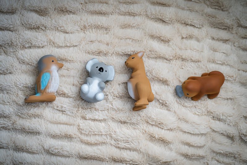 Natural Rubber Teething Toy - Set of 4 Aussie Animals | TIkiri