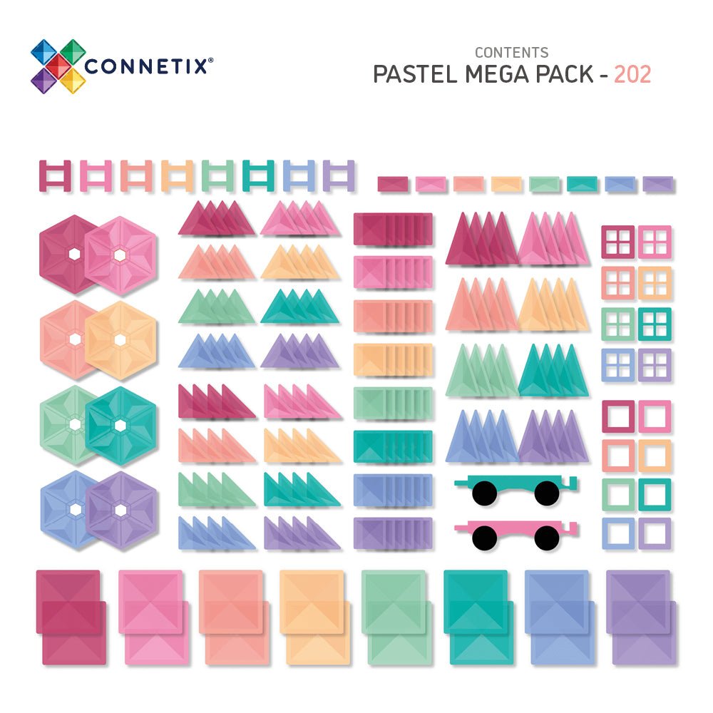 Pastel Mega Pack 202 Piece | CONNETIX tiles