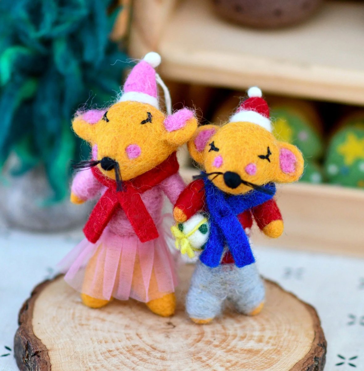 PREORDER: Felt Boy Christmas Mouse Ornament - Tara Treasures