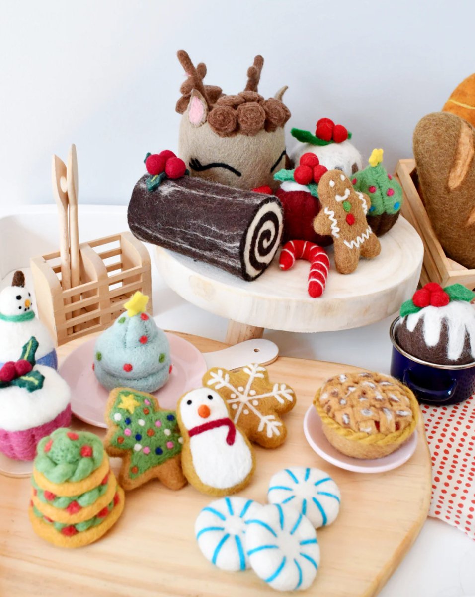 PREORDER: Felt Christmas Yule Log Cake - Tara Treasures