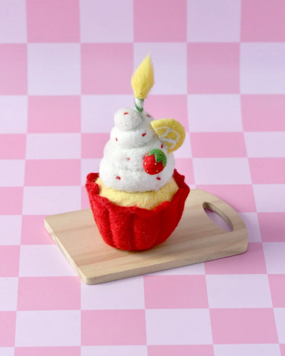 PREORDER: Giant Strawberry Cupcake with Candle - Tara Treasures