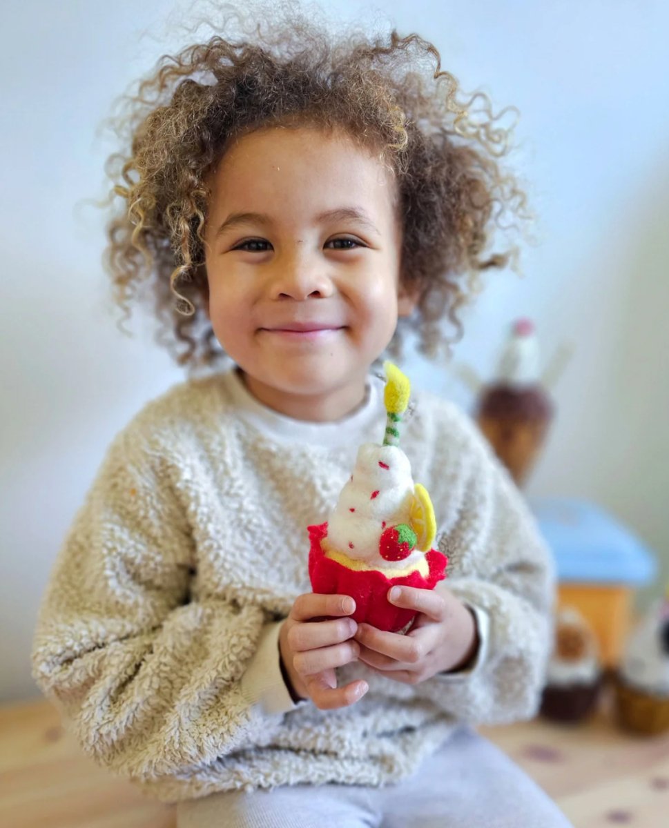 PREORDER: Giant Strawberry Cupcake with Candle - Tara Treasures