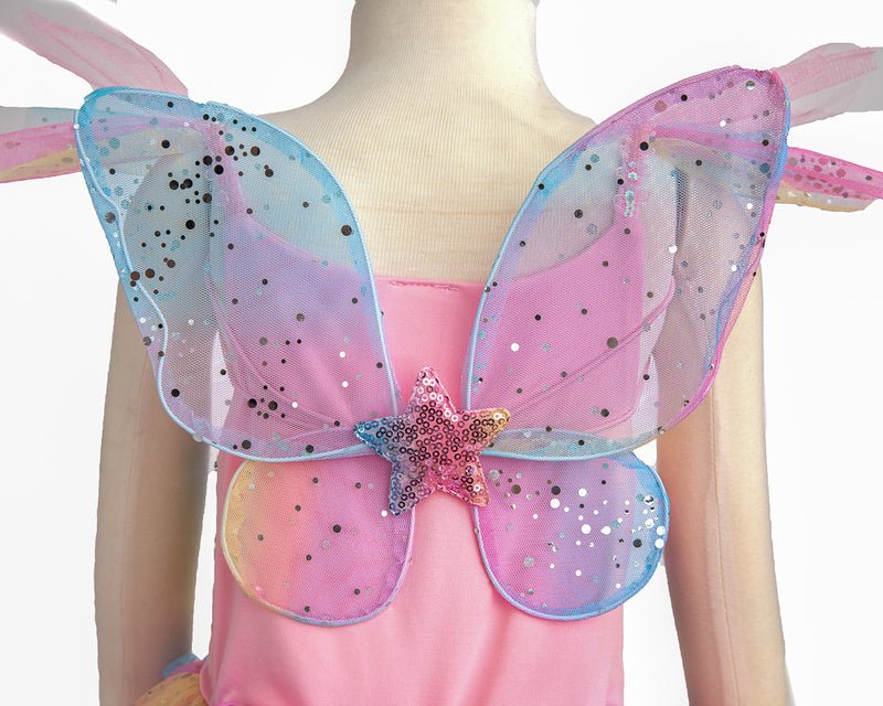 Rainbow Fairy Dress & Wings Size 7 - 8 | Great Pretenders