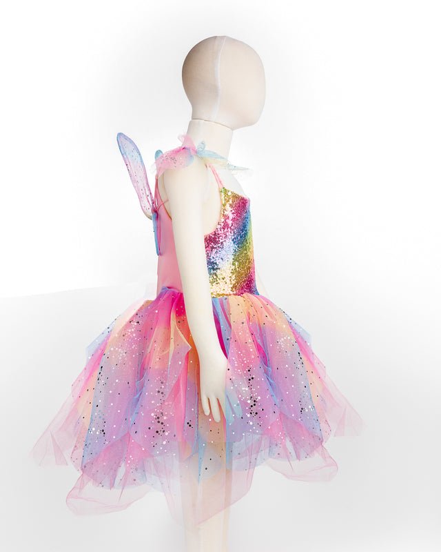 Rainbow Fairy Dress & Wings Size 7 - 8 | Great Pretenders