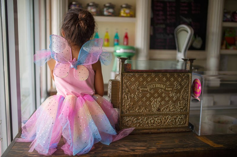 Rainbow Fairy Dress & Wings Size 7 - 8 | Great Pretenders