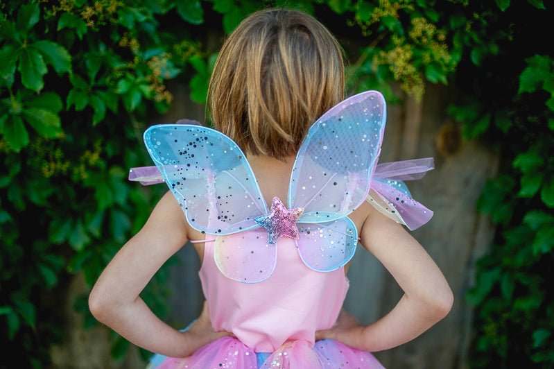 Rainbow Fairy Dress & Wings Size 7 - 8 | Great Pretenders