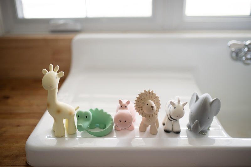 Set of 6 Zoo Animals Rubber Teething Toy - Tikiri