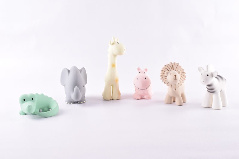 Set of 6 Zoo Animals Rubber Teething Toy - Tikiri