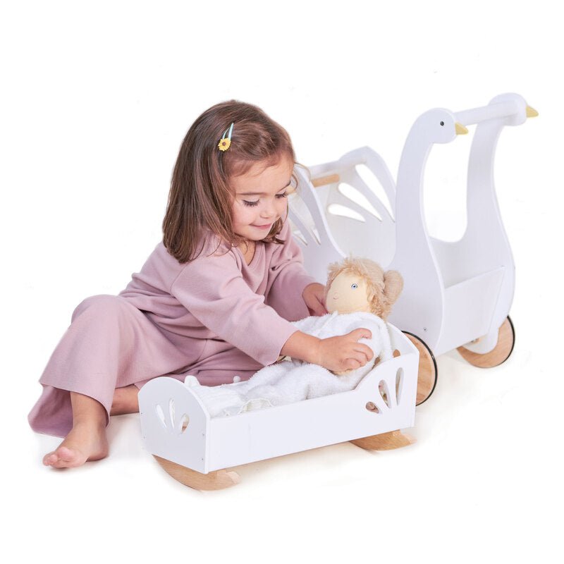 Sweet Swan Dolly Bed - Tender Leaf Toys
