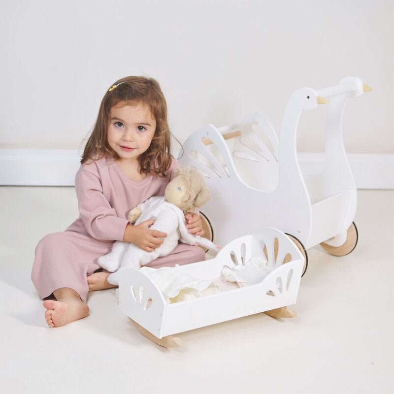Sweet Swan Dolly Bed - Tender Leaf Toys