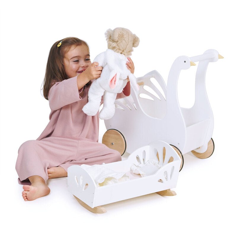 Sweet Swan Dolly Bed - Tender Leaf Toys