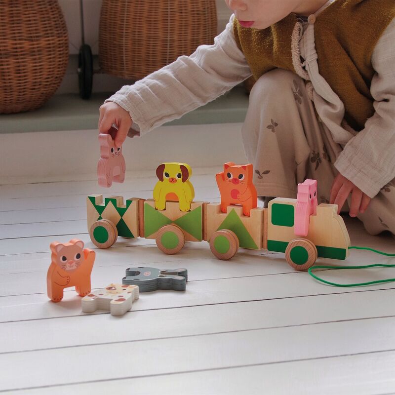 Trainimo Farm Wooden Train - Djeco