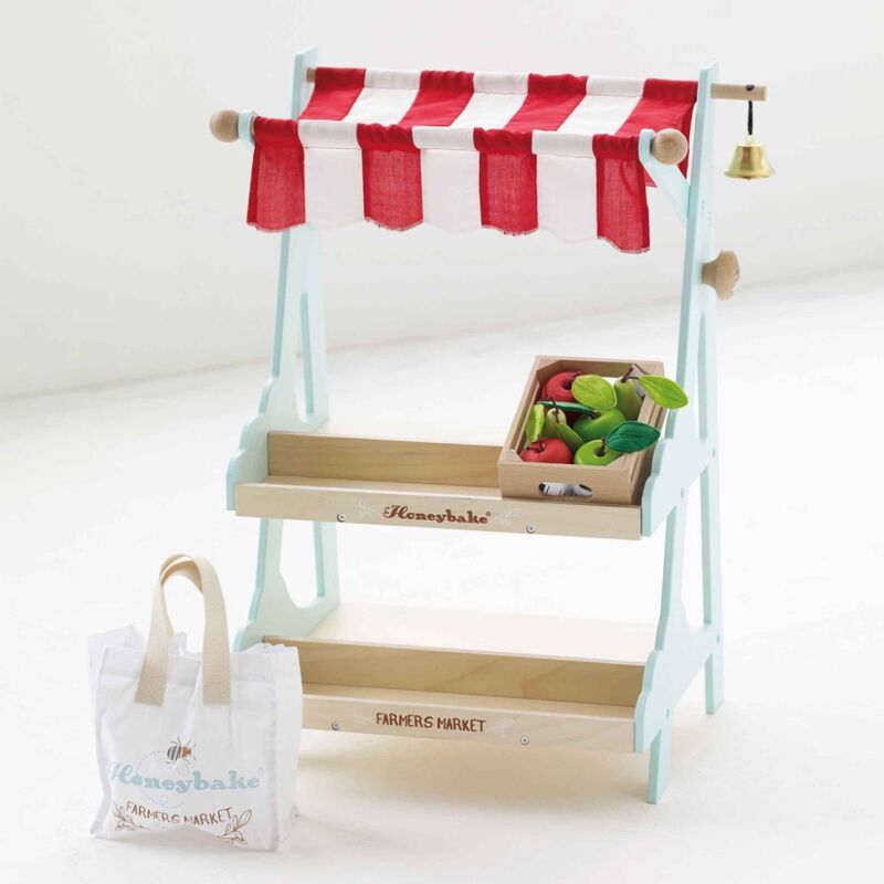Wooden Market Stall & Fruit Play Food Crate - Le Toy Van