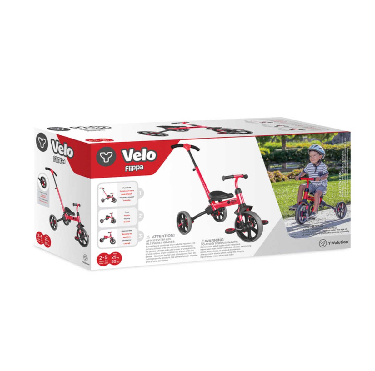 YVelo Flippa Trike 4 in 1 - Yvolution (Red)