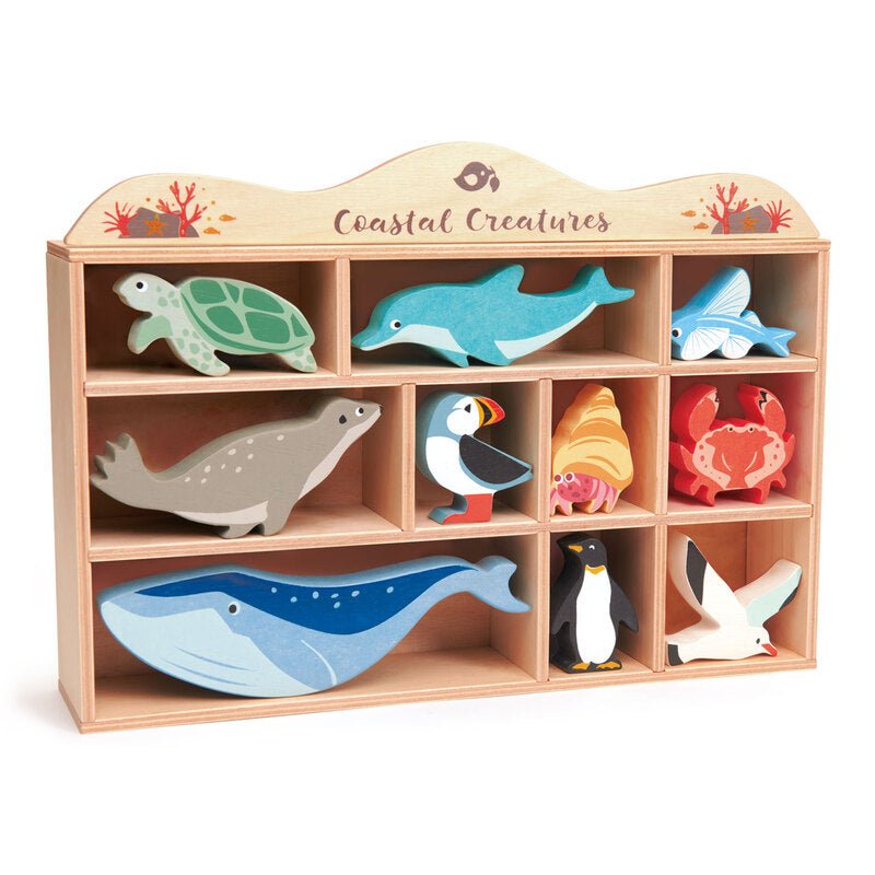 1 Piece Coastal Animals Display Shelf Set - Tender Leaf Toys