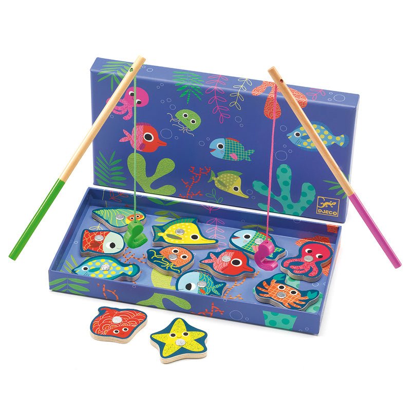 12 piece Magnetic Coloured Fishing - Djeco