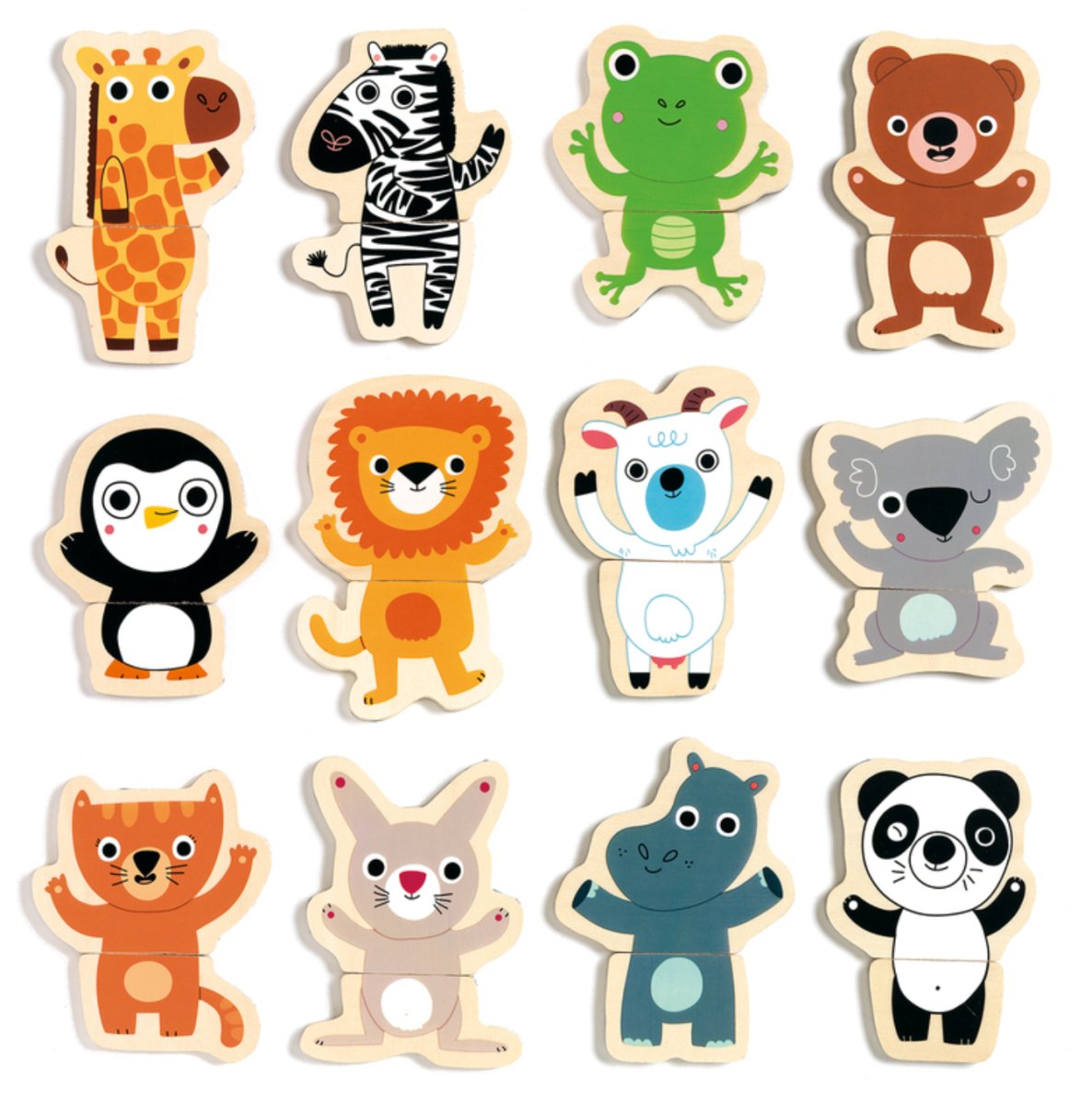 24 piece Wooden Magnetic Couco Animal Set - Djeco