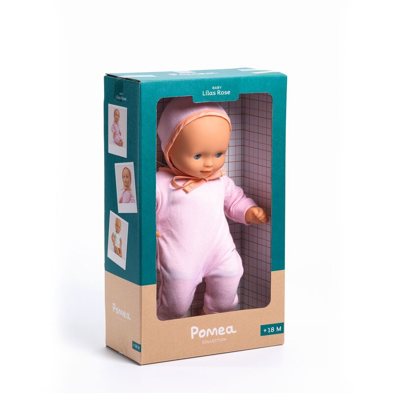 32 cm Pomea Machine Washable Lila Rose Soft Body Doll - Djeco