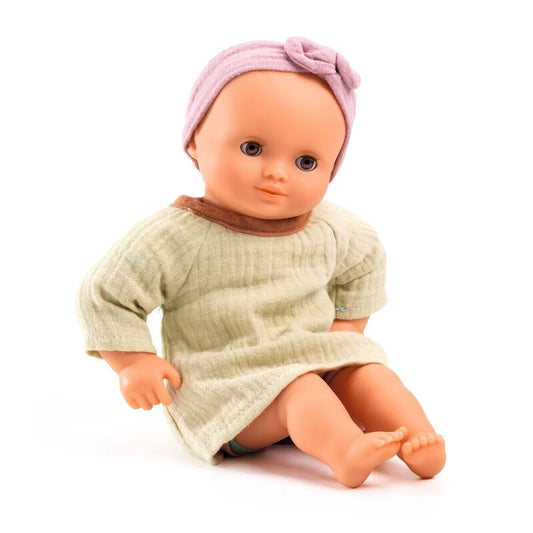 32 cm Pomea Machine Washable Pistache Soft Body Doll - Djeco