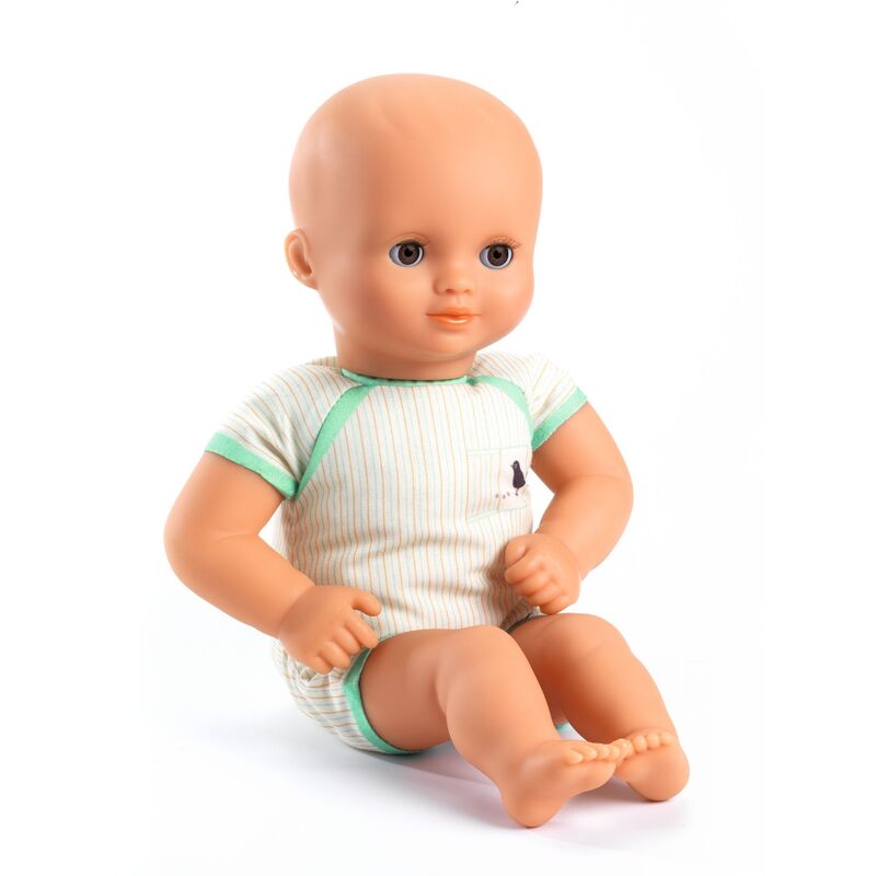 32 cm Pomea Machine Washable Pistache Soft Body Doll - Djeco