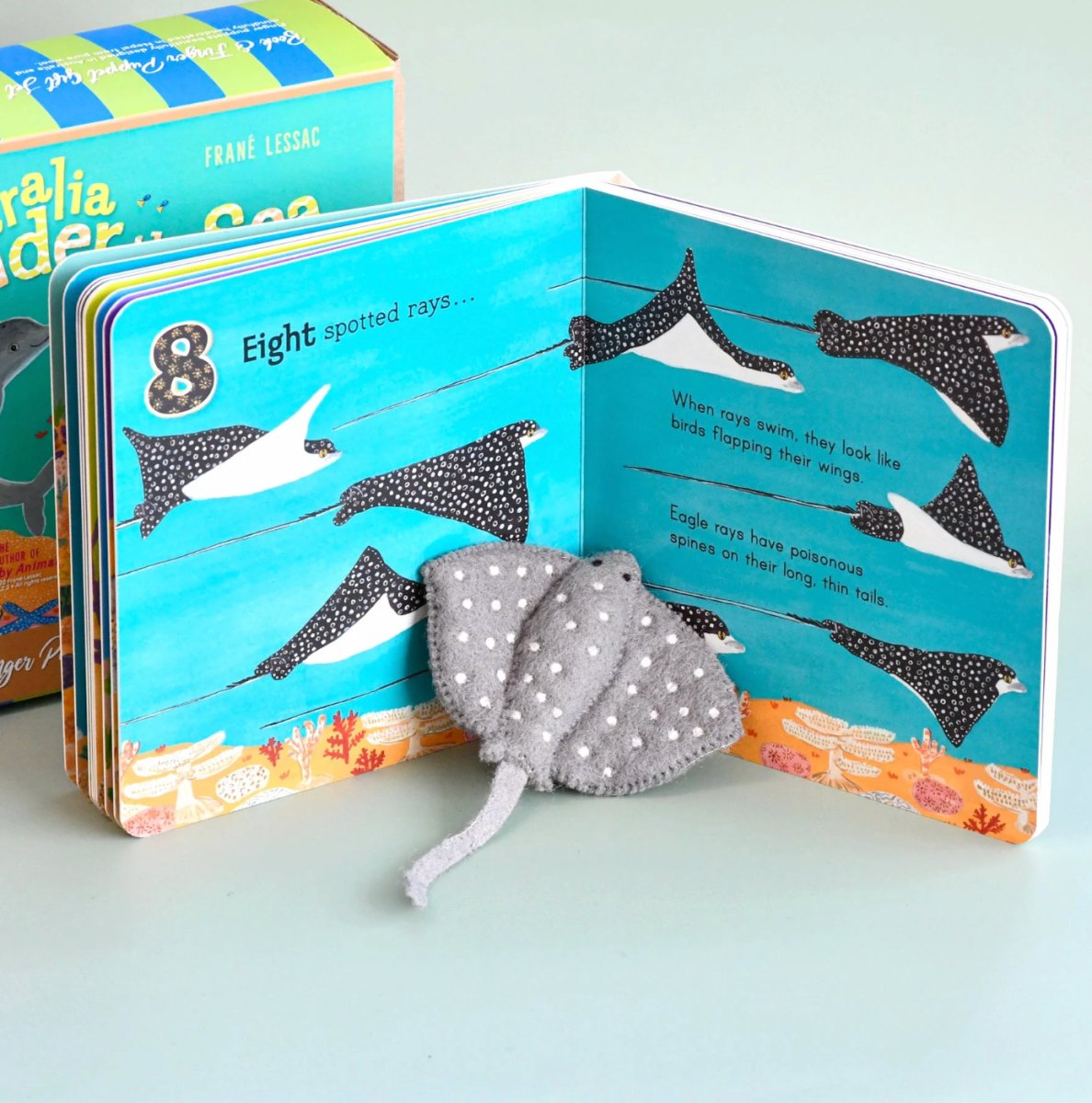 Australia Under the Sea 1, 2,3 by Frané Lessac Book and Finger Puppet Set - Tara Treasures