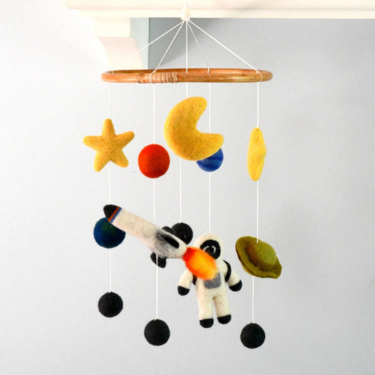 Baby Cot Mobile - Outer Space, Rocket and Astronaut - Tara Treasures