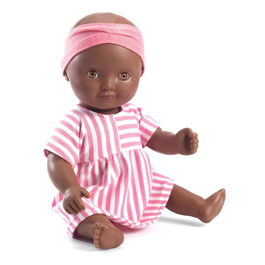 Baby Girl Ciara Pomea Hard Body Doll - Djeco