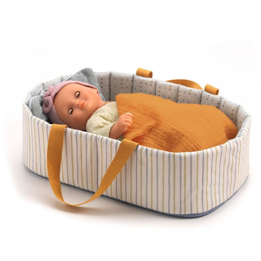 Blue Lines Doll Bassinet - Djeco