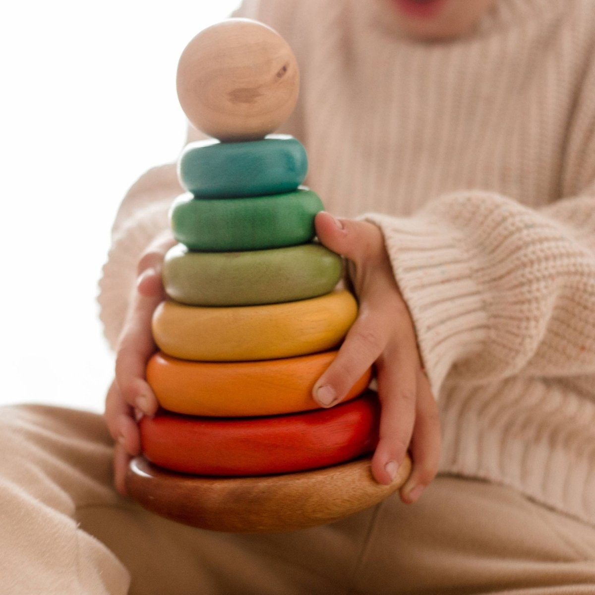 Toy Rungs Bouncing Stacking Rings Toy - Educational Wooden Toys – Bean and ...