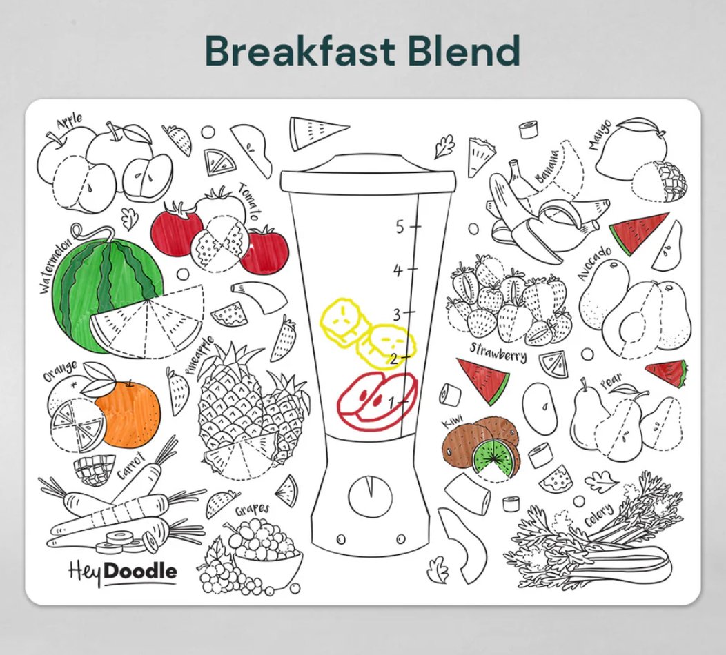 Breakfast Blend - Hey Doodle Classic Reusable Silicone Colouring Mat