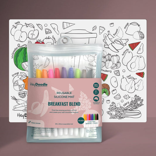 Breakfast Blend - Hey Doodle Classic Reusable Silicone Colouring Mat