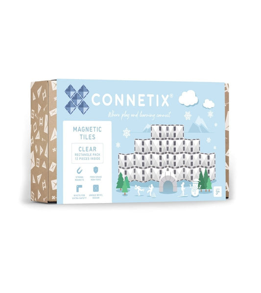 Connetix Tiles - Clear Rectangle Pack 12 pc