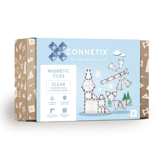 Connetix Tiles - Clear Starter Pack - 34 pc