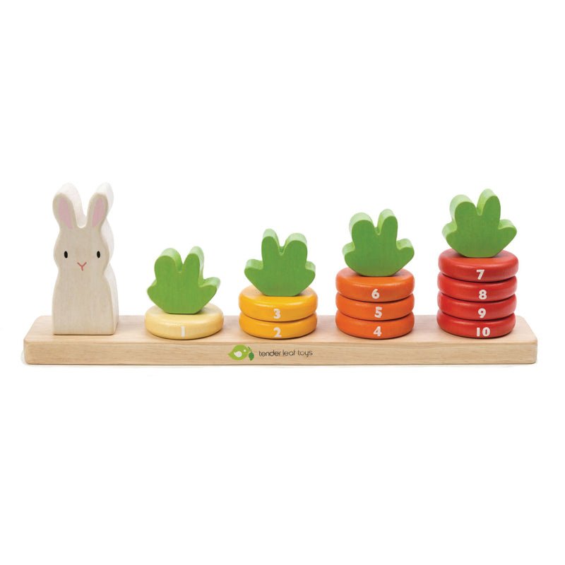 Counting Carrots Wooden Stacker - Tender Leaf Toys