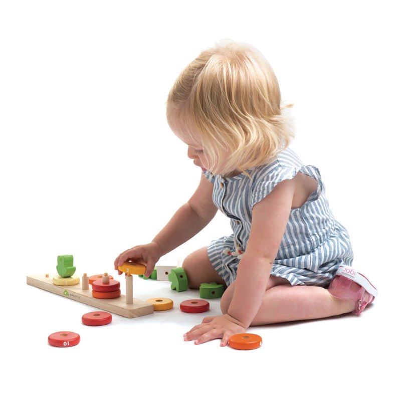 Counting Carrots Wooden Stacker - Tender Leaf Toys