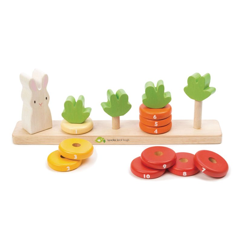 Counting Carrots Wooden Stacker - Tender Leaf Toys