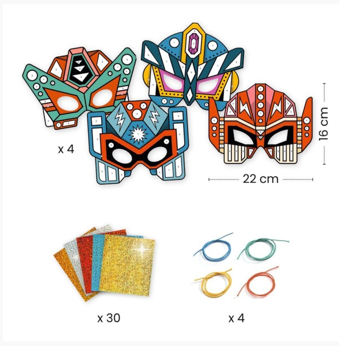 Djeco | Do It Yourself Super Robots Masks (Metallic Stickers)