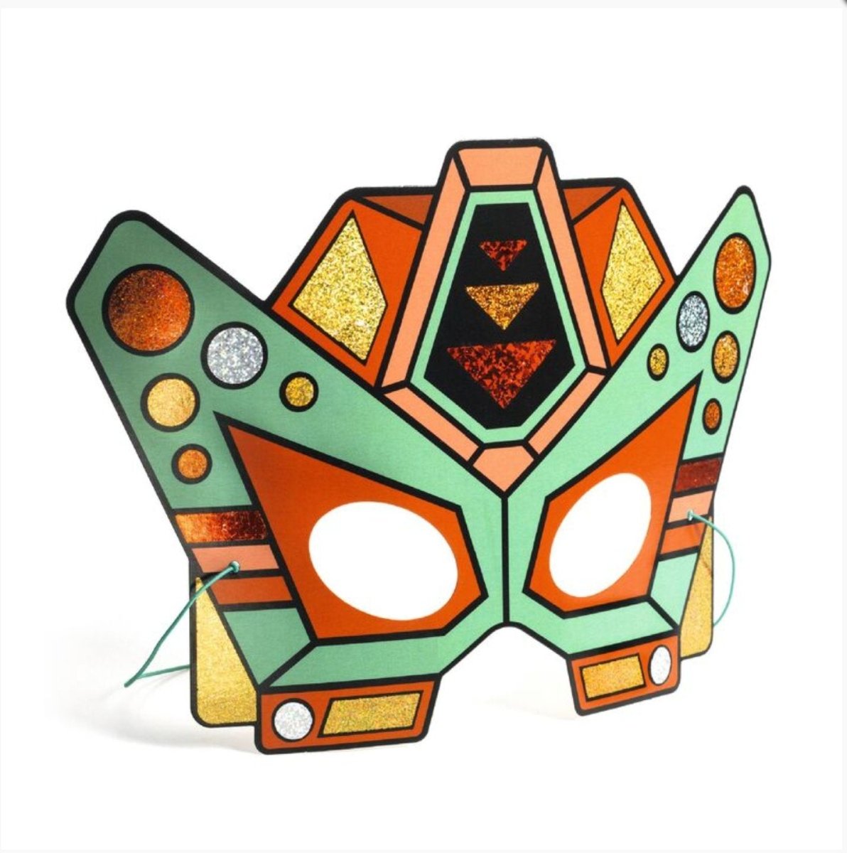 Djeco | Do It Yourself Super Robots Masks (Metallic Stickers)