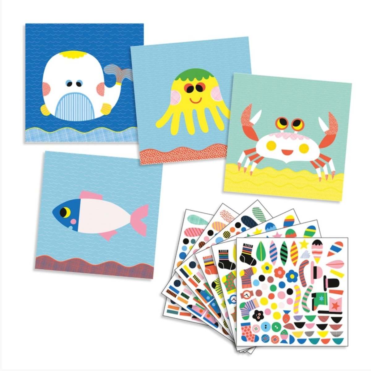 Djeco Create With Stickers Animals Set At