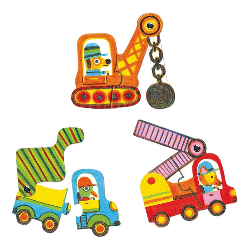 Duo Vehicles 12pc Puzzle - Djeco